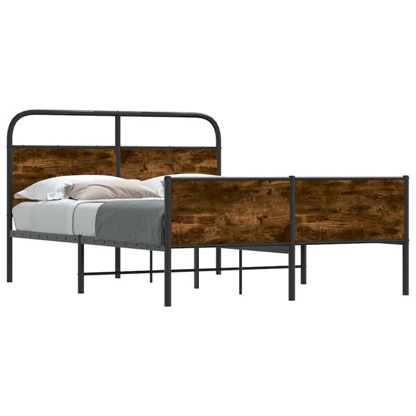 vidaXL Bedframe zonder matras bewerkt hout sonoma eikenkleur 135x190cm