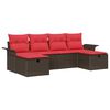 vidaXL Tuin Sofa Set met kussen met opslag 6 pcs Poly riet
