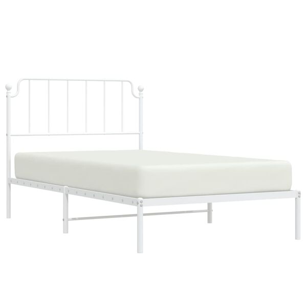 vidaXL Bedframe met hoofdbord metaal wit 107x203 cm