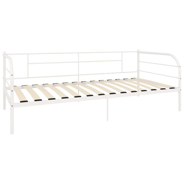 vidaXL Bedbank metaal wit 90x200 cm