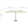 vidaXL Parasol dubbel met stalen paal 600x300 cm zandkleurig