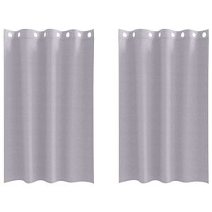 vidaXL Zwart-out Gordijnen met Ringen 2 pcs Metaalgrijs 175 x 140 cm