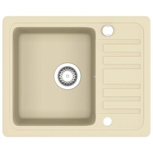 vidaXL Gootsteen enkele bak graniet beige