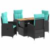 vidaXL Buiten eettafelset 5 st poly rattan