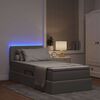 vidaXL Opbergbed met LED met matras met LED Taupe 90 x 200 cm Stof
