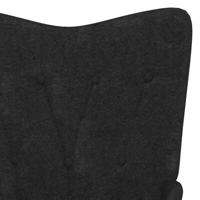 vidaXL Schommelstoel met voetenbank stof zwart