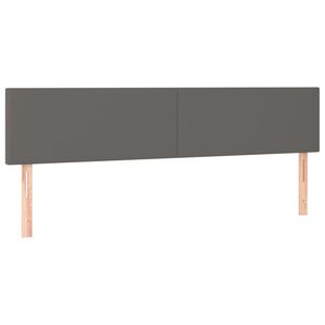 vidaXL Hoofdborden 200x5x78/88 cm kunstleer grijs