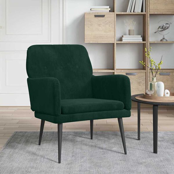 vidaXL Fauteuil 62x79x79 cm fluweel donkergroen
