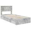 vidaXL Opslag bed met hoofdeinde Beton Grijs 90 x 200 cm Bewerkt hout
