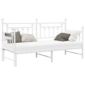 vidaXL Bedframe voor een daybed Wit 80 x 200 cm Staal