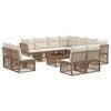 vidaXL Tuinbankenset 12 pcs Beige poly rattan