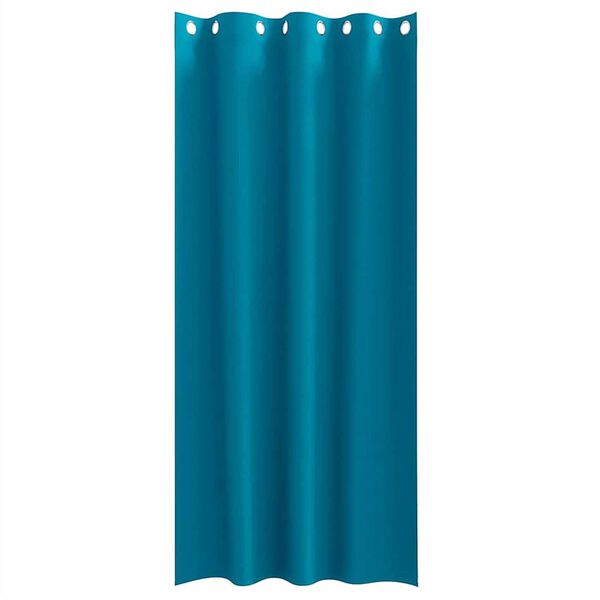vidaXL Zwart-out Gordijnen met Ringen 2 pcs Turquoise 245 x 140 cm