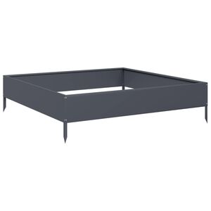 vidaXL Plantenbak verhoogd 100x100x26 cm staal antracietkleurig
