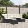 vidaXL 6-delige Loungeset met kussens poly rattan zwart