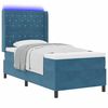 vidaXL Boxspringbed met matras met LED Blauw 90 x 200 cm Fluweel