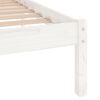 vidaXL Bedframe massief hout wit 135x190 cm