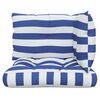 vidaXL Palletkussens 3 st gestreept oxford stof wit en blauw
