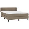vidaXL Boxspring met matras stof taupe 140x190 cm