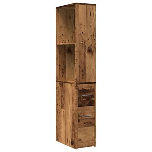 vidaXL Badkamerkast smal met wielen bewerkt hout oud houtkleurig