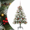 vidaXL Kunstkerstboom Groen en wit 120 cm PVC en Metaal en Plastic