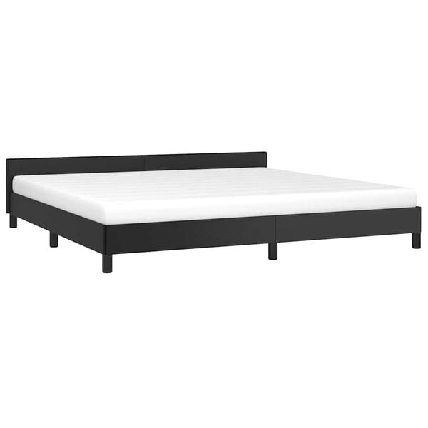 vidaXL Bedframe met hoofdeinde zonder matras 200x200 cm zwart
