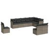 vidaXL 10-delige Loungeset met kussens poly rattan grijs