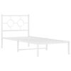 vidaXL Bedframe met hoofdbord zonder matras metaal wit 75x190 cm