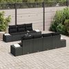 vidaXL Tuin Sofa Set met kussen met opslag 8 pcs Zwart poly rattan