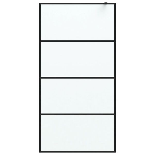 vidaXL Inloopdouchewand 100x195 cm mat ESG-glas zwart