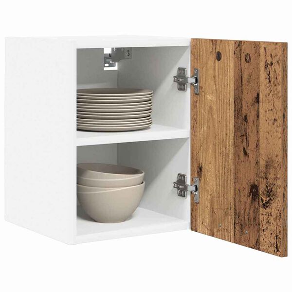 vidaXL Hangkast 2 pcs Oude Hout en Wit 30 x 31 x 40 cm Bewerkt hout