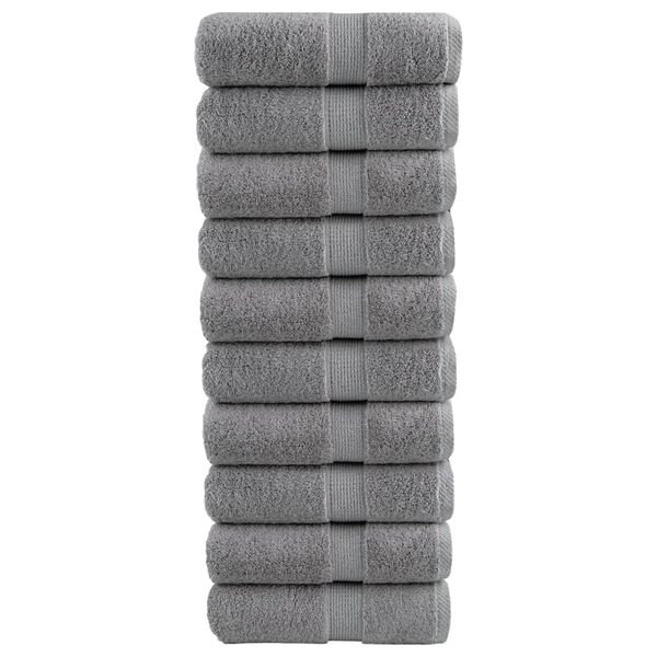 vidaXL Premium washandjes SOLUND 10 stuks grijs 30x30 cm 600 g/m&sup2;