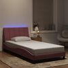 vidaXL Bedframe met LED zonder matras "Hanko" fluweel roze 100x200 cm