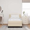 vidaXL Boxspringbed met matras Cr&egrave;me 190 x 90 cm Polyester