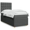 vidaXL Boxspring met matras stof donkergrijs 90x200 cm