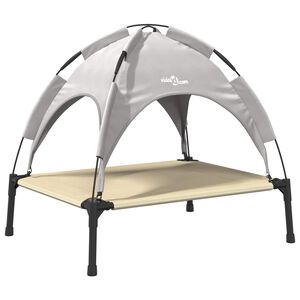 vidaXL Hondenbed 63 x 49,5 x 60 cm Staal Zilvergrijs