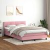 vidaXL Boxspring met matras fluweel roze 140x220 cm