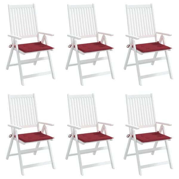 vidaXL Tuinstoelkussens 6 st 50x50x4 cm oxford stof wijnrood