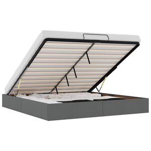 vidaXL Bedframe zonder matras 180x200 cm stof donkergrijs