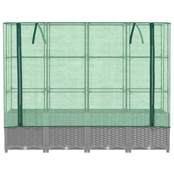 vidaXL Plantenbak verhoogd met kashoes 160x40x138 cm rattanlook