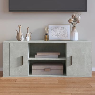 vidaXL Tv-meubel 100x35x40 cm bewerkt hout betongrijs