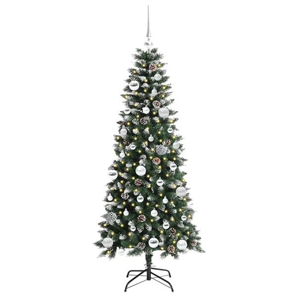 vidaXL Kunstkerstboom met 150 LED Groen 150 cm PVC en Plastic en Staal