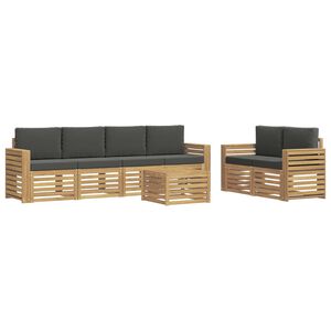 vidaXL Buiten bankenset 7 st Wit en antracietkleurig Polyester