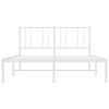 vidaXL Bedframe met hoofdbord metaal wit 140x200 cm