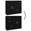 vidaXL Dressoir 91x29,5x75 cm bewerkt hout zwart