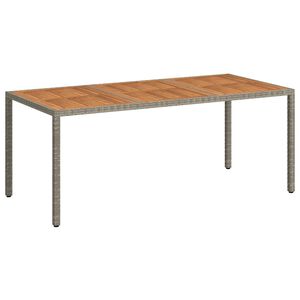 vidaXL Tuintafel 190x90x75 cm poly rattan en acaciahout grijs