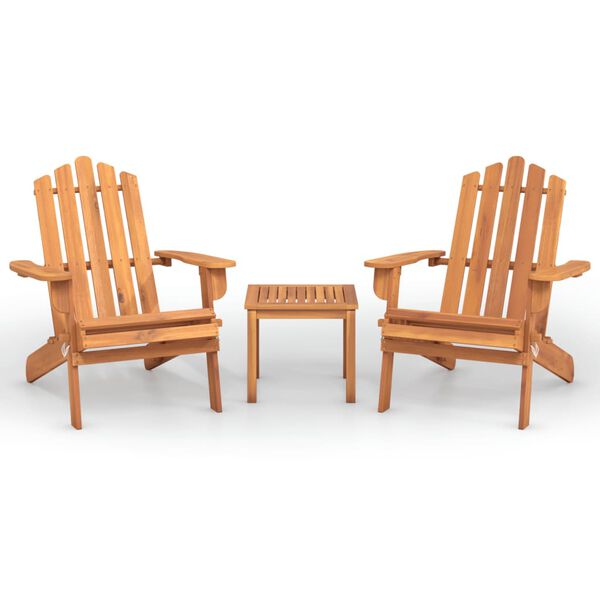 vidaXL 3-delige Loungeset Adirondack massief acaciahout