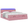 vidaXL Ottoman bed met matrassen en LED's 200x200cm fluweel roze