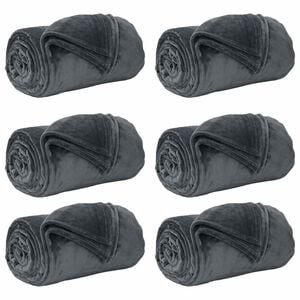 vidaXL Kleden 6 st Donkergrijs 150 x 200 cm 4.68 kg Fleece
