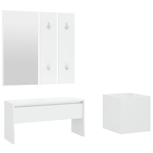 vidaXL Garderobe set bewerkt hout wit