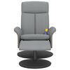 vidaXL Massagestoel verstelbaar met voetenbank stof lichtgrijs